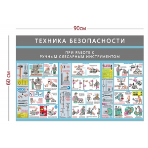 СТН-244 - Cтенд «Техника безопасности при работе с ручным слесарным инструментом» 3 плаката